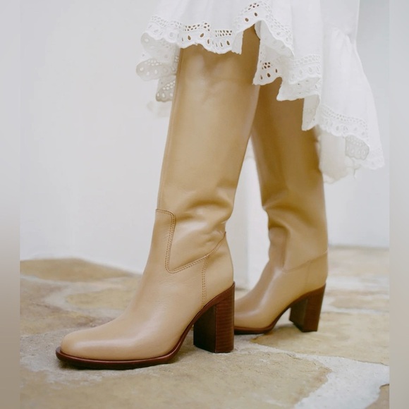 NWT Loeffler Randall Heidi Leather Boots in Khaki. Size 7.5. - Picture 2 of 10